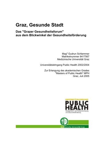 Graz, Gesunde Stadt - das "Grazer Gesundheitsforum"