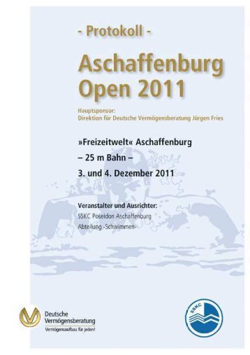 Protokoll Aschaffenburg Open 2011 - SSV-Schwimmen