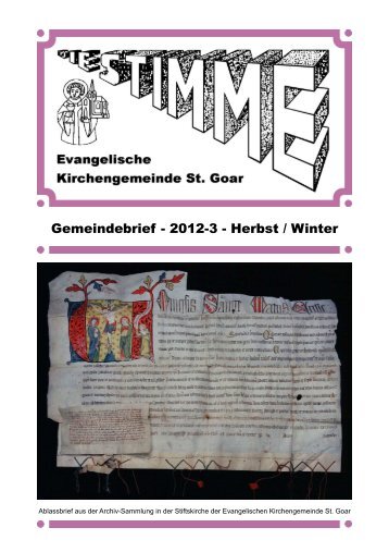 2012-3 - Herbst / Winter - Evangelische Kirchengemeinde St. Goar