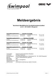 Meldeergebnis NRW Kuba 2008 - SV Neptun 28 Recklinghausen e.V.