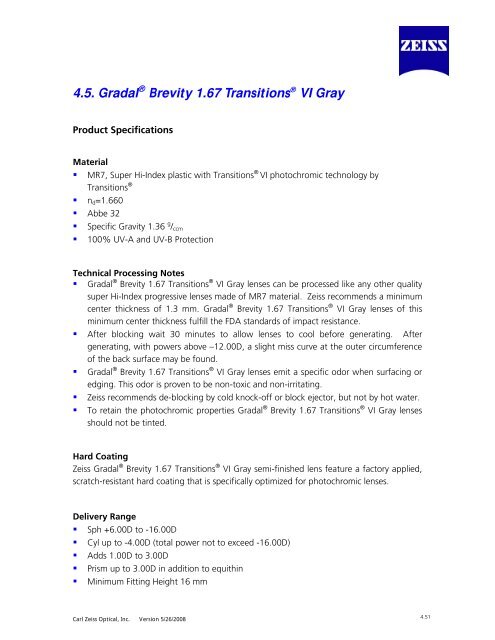 Transitions Availability Chart