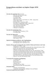 Kompositionsverzeichnis von Ingbert Ziegler OFM - Franziskaner