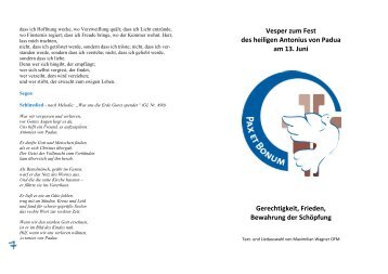 PDF: Vesper Handout - Franziskaner