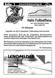 Stadionmagazin - FC Thalmassing