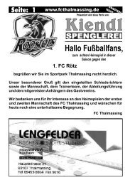 Hallo Fußballfans, - FC Thalmassing