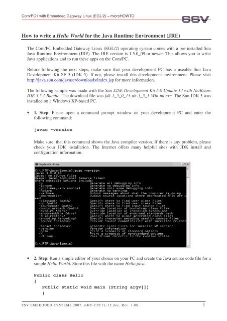 How to write a Hello World for the Java Runtime Environment (JRE)