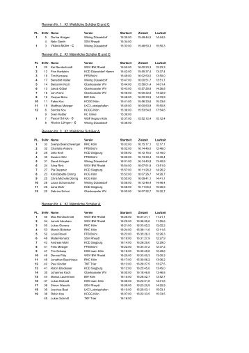 Rennen Nr. 1 K1 Weibliche Schüler B und C Rennen Nr. 2 ... - FLCK