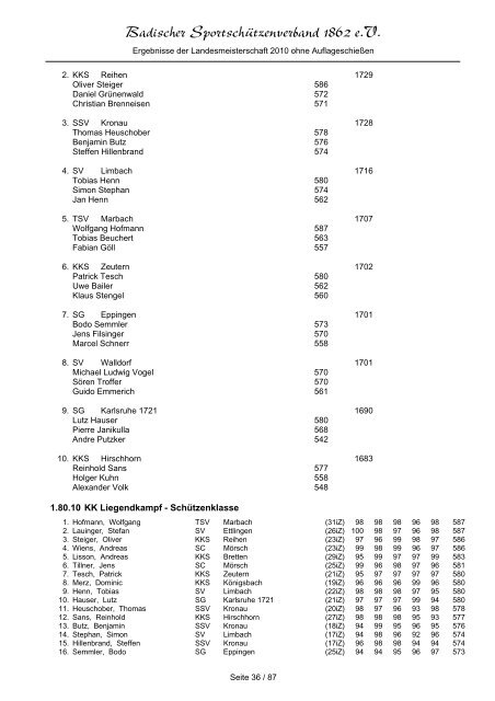 Badischer Sportschützenverband 1862 e.V. - Schützengesellschaft ...