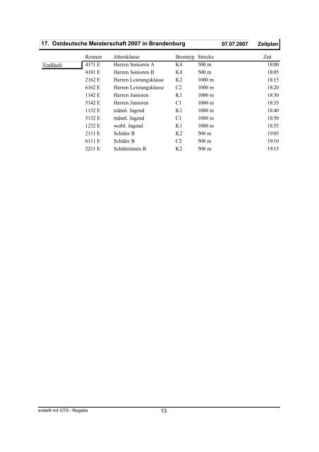 17. Ostdeutsche Meisterschaft 2007 unkorrigiertes Programm