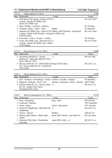 17. Ostdeutsche Meisterschaft 2007 unkorrigiertes Programm