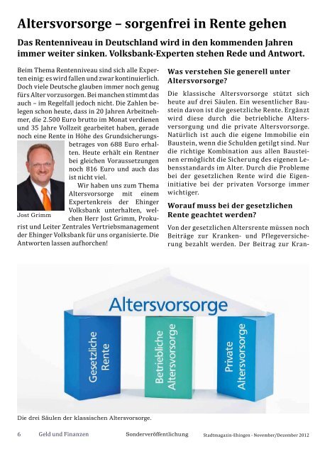 Stadtmagazin-Ehingen Altersvorsorge