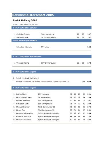 Bezirksmeisterschaft 2005 - SV Scharnhorst