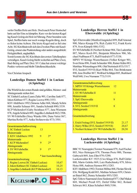 Bohle-Journal - Deutscher Kegler