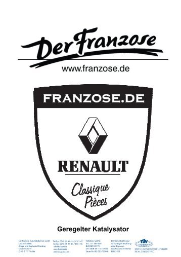 Geregelter Katalysator - Der Franzose Automobiltechnik GmbH