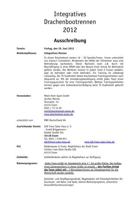 Ausschreibung Franz Sales Haus