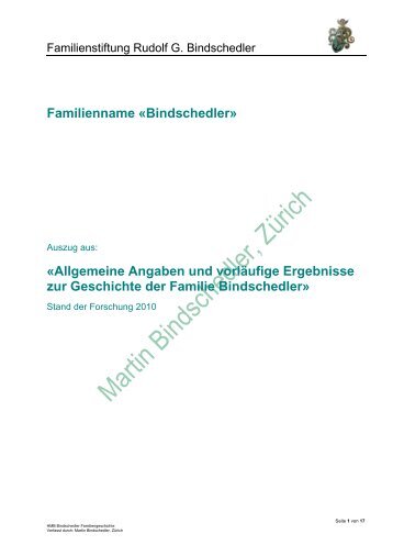 Bedeutung des Familiennamens Bindschedler