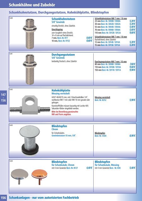 Westiland Katalog Schankhähne