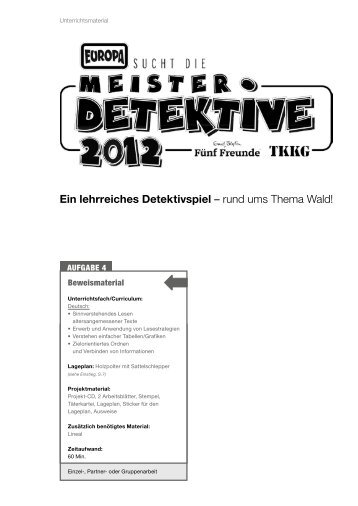 Ein lehrreiches Detektivspiel – rund ums Thema Wald!