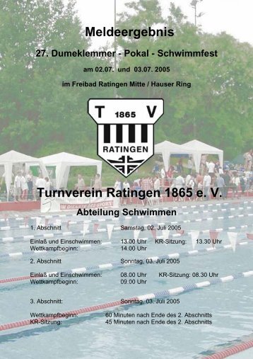 Meldeergebnis 27. Dumeklemmer - Pokal - TV Ratingen