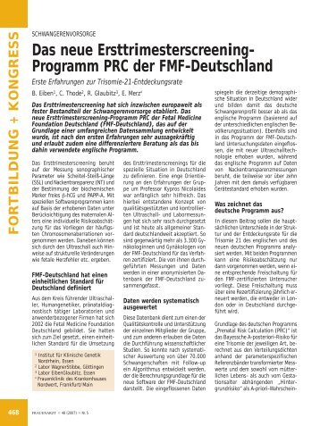 Programm PRC der FMF-Deutschland - Frauenarzt