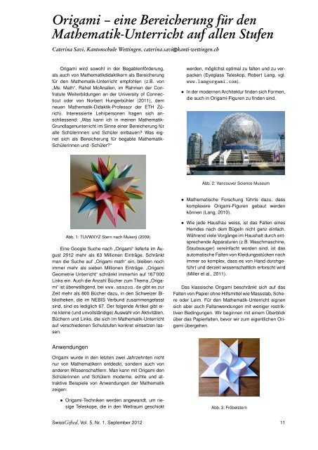 Origami Eine Bereicherung Für Den Mathematik Swissgifted