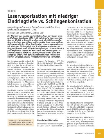 Laservaporisation mit niedriger Eindringtiefe vs ... - Frauenarzt