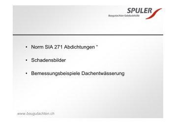 Norm SIA 271 Abdichtungen - Bündner Verband Dach und Wand