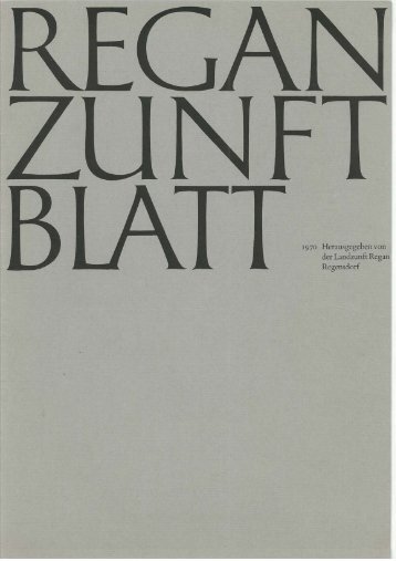 1970 Herausgegeben von der Landzunft Regan Regensdorf