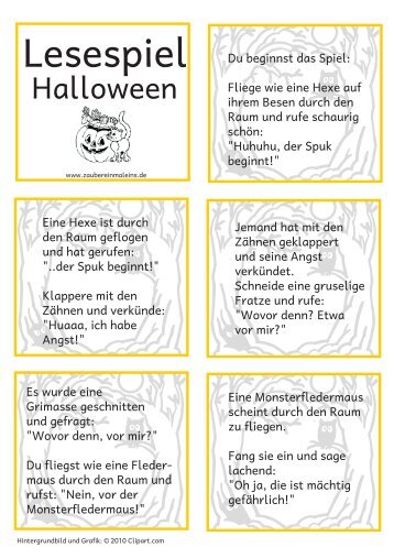Lesespiel Halloween - Zaubereinmaleins