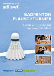 BADMINTON PLAUSCHTURNIER - Adliswiler Badminton Club