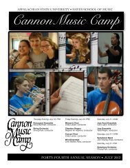 CannonMusic Camp - Hayes School of Music - Appalachian State ...