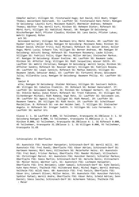 Feldschiessen / Tir en campagne 2012 AG 300m ... - AGSV