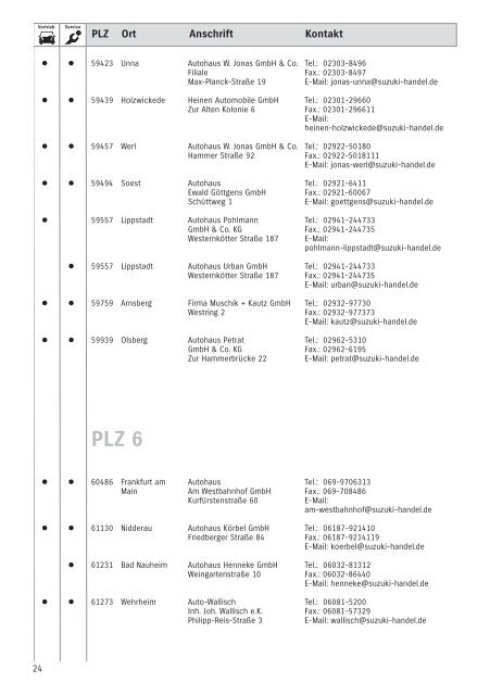 Suzuki Händlerverzeichnis