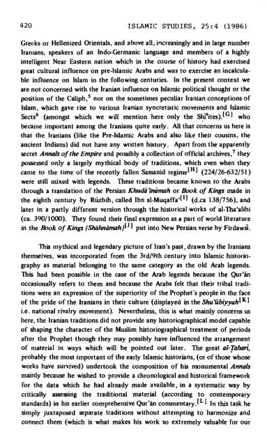 ISLAMIC & WESTERN HISTORIOGRAPHY