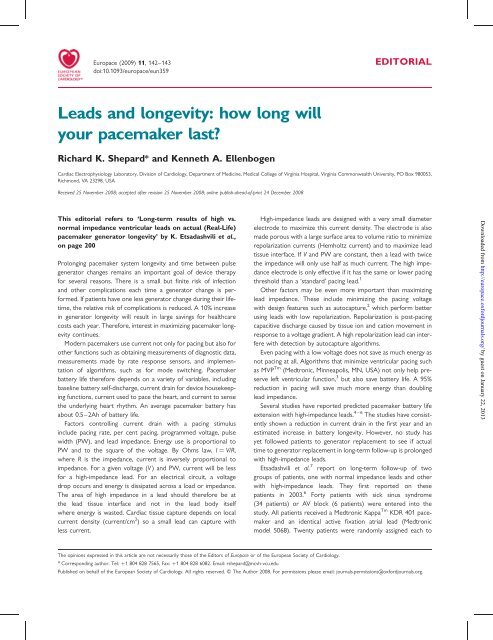 Leads and longevity: how long will your pacemaker last?