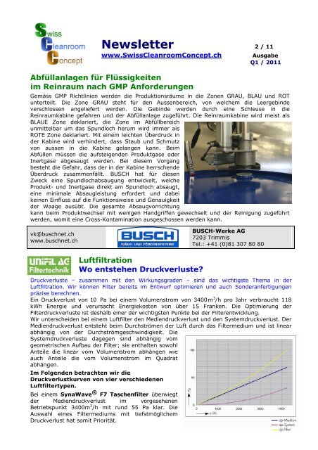 Newsletter - Swiss Cleanroom Concept