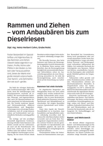Rammen und Ziehen – vom Anbaubären bis zum ... - Bauverlag