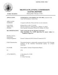 Milpitas planning commission agenda report - City of Milpitas - State ...