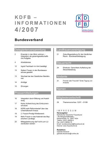 Bundesverband - Katholischer Deutscher Frauenbund