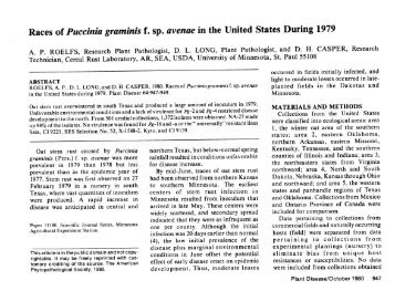 Races of Puccinia graminis f. sp. avenae in the United States During ...