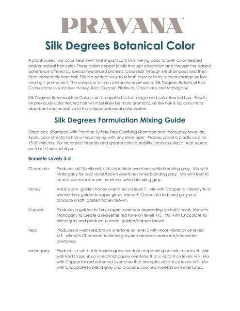 Silk Degrees Botanical Color - Pravana™ Professional Hair ...