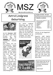 Astrid Lindgrens Geburtstag - Astrid-Lindgren-Schule Malsfeld