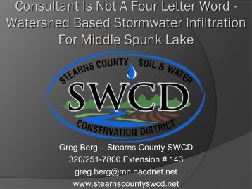 Watershed Based Stormwater Infiltration For Middle Spunk Lake