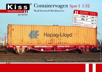 Containerwagen Spur 1 1:32 - Kiss Modellbahnen