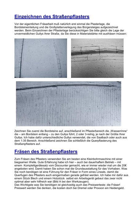 Baubeschreibung „Pflaster – Straßenbau“ - Spur-1-Freunde-Berlin