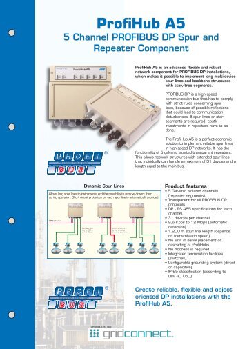 ProfiHub A5 - 5 channel PROFIBUS DP Spur and ... - Grid Connect