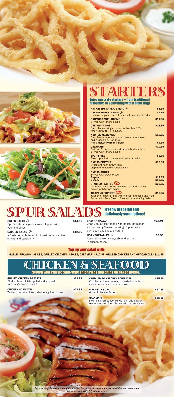 Salad Valley SPUR PLATTERS Spur Steak Ranches International