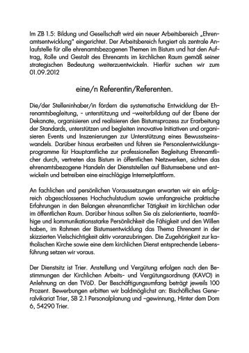 Stellenausschreibung Referent/in Ehrenamtskoordination (PDF ...