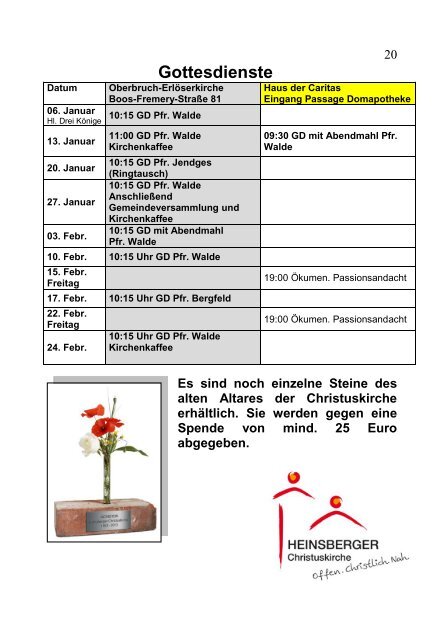 GEMEINDEBRIEF - Evangelische Kirchengemeinde Heinsberg