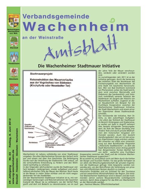Amtsblatt vom 08.06.2012 - Verbandsgemeinde Wachenheim